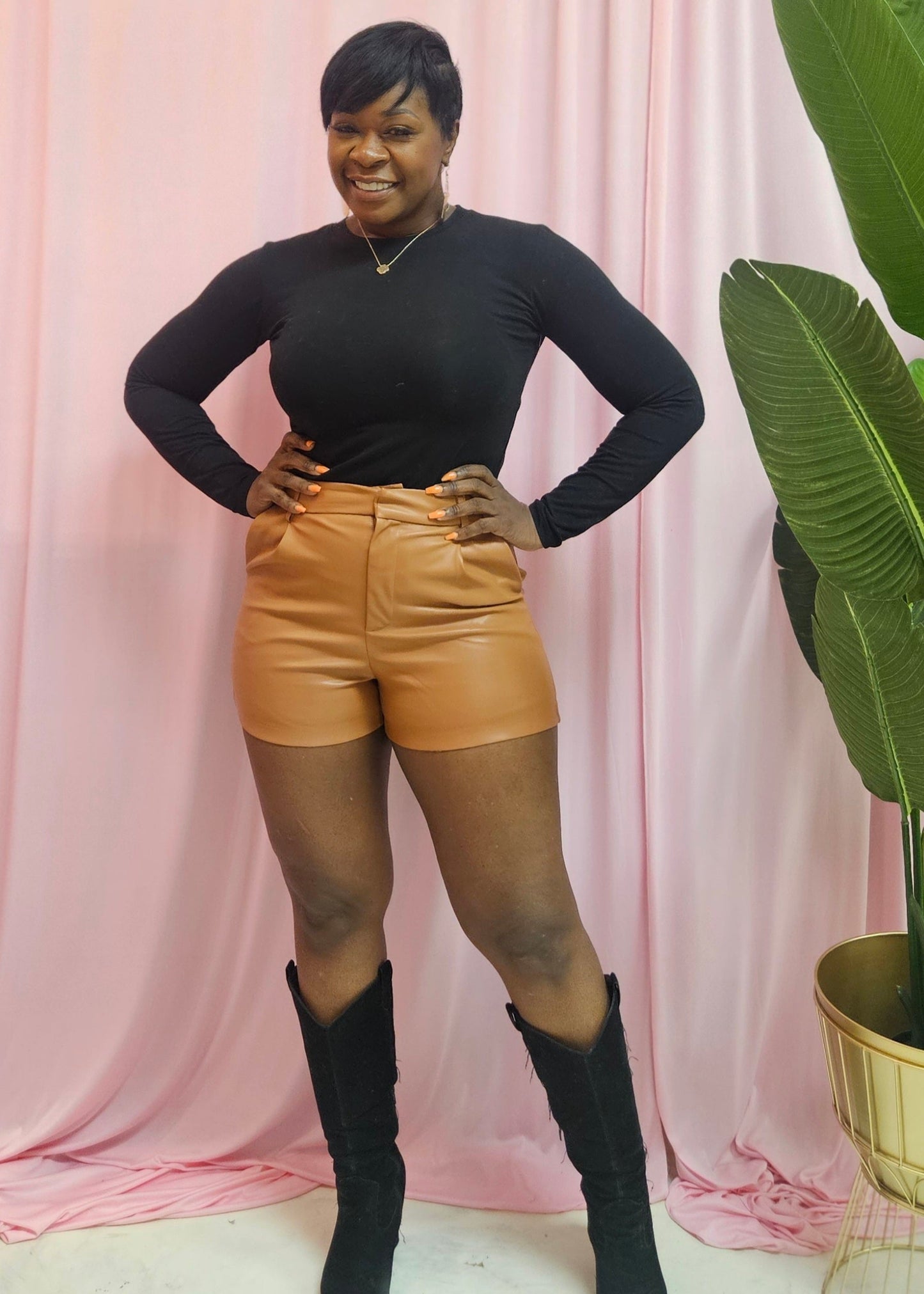Codi Vegan Leather Shorts