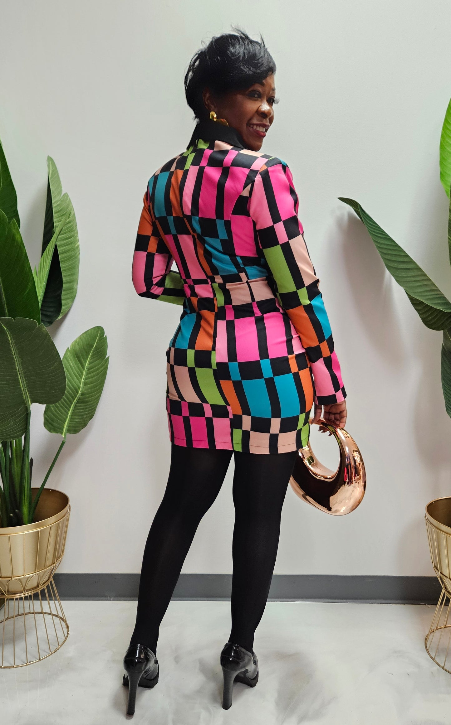 Color Block Blazer Dress