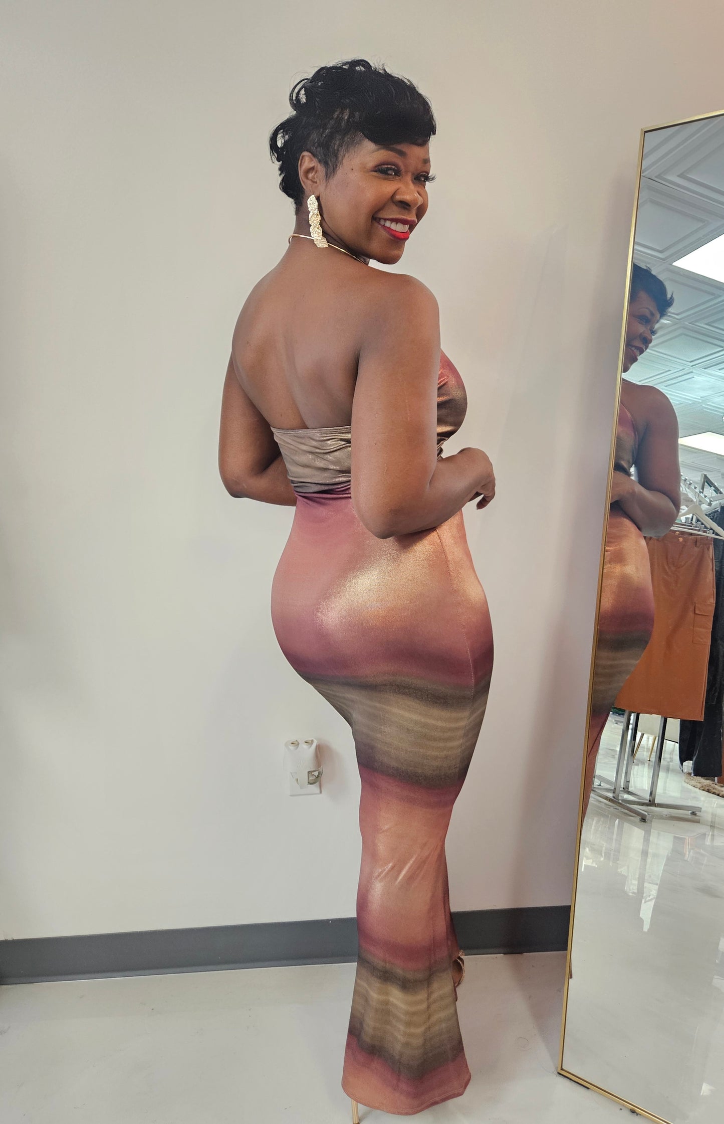 Salonge Bronze Maxi Dress