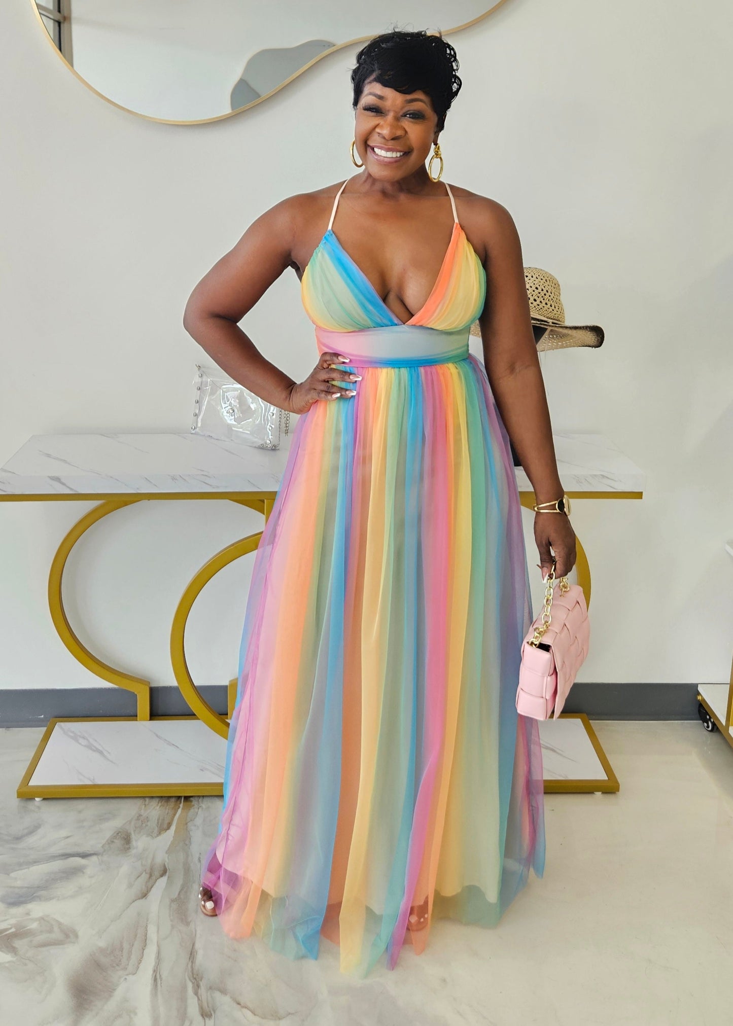 Rhianna Rainbow Maxi Dress