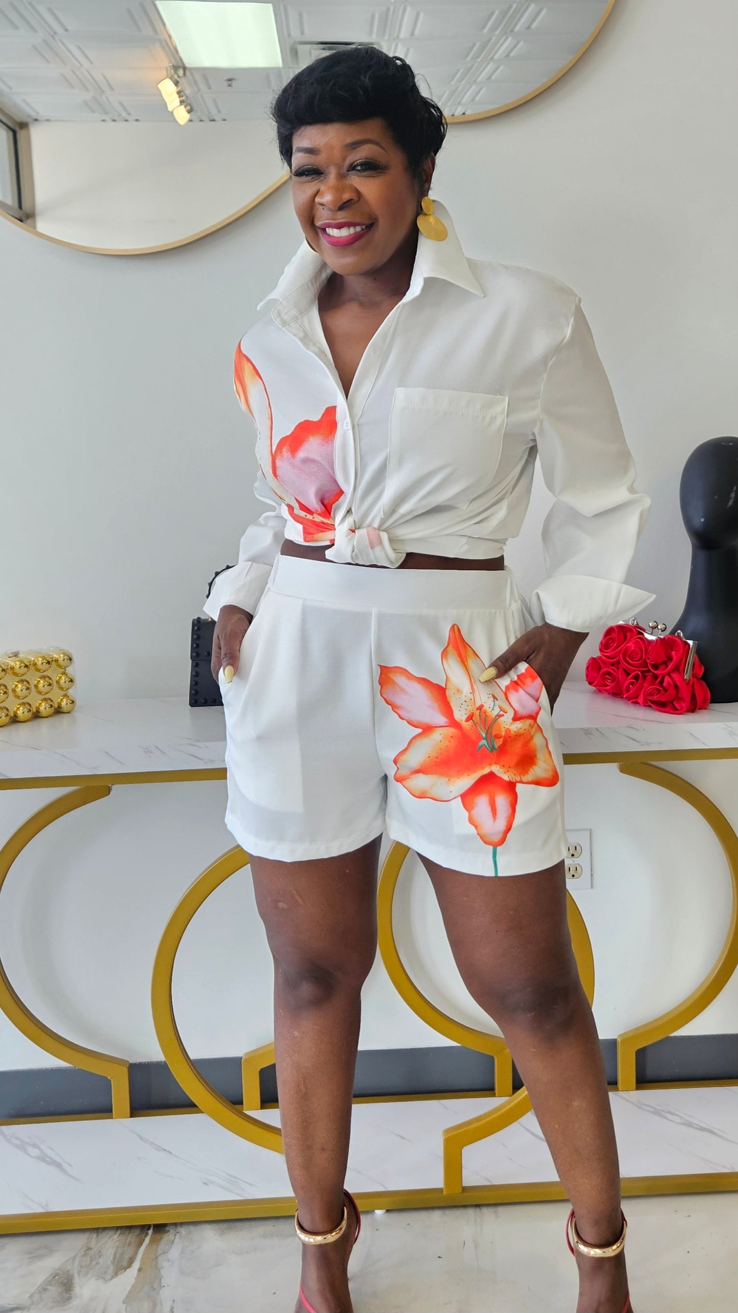 Draya Flower Print Set