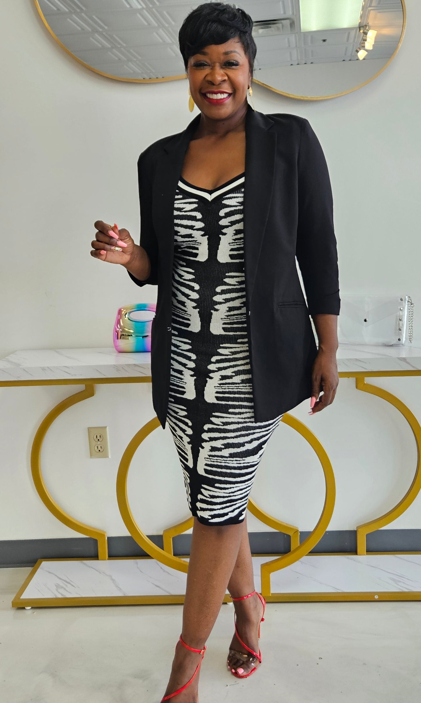 Zina Zebra Print Dress