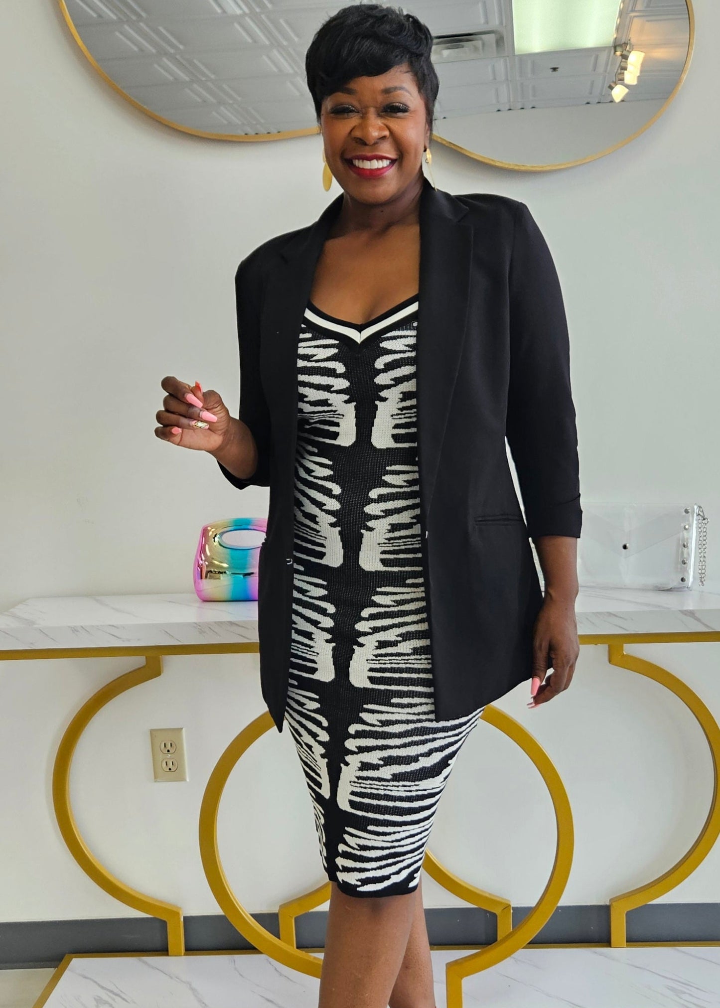 Zina Zebra Print Dress