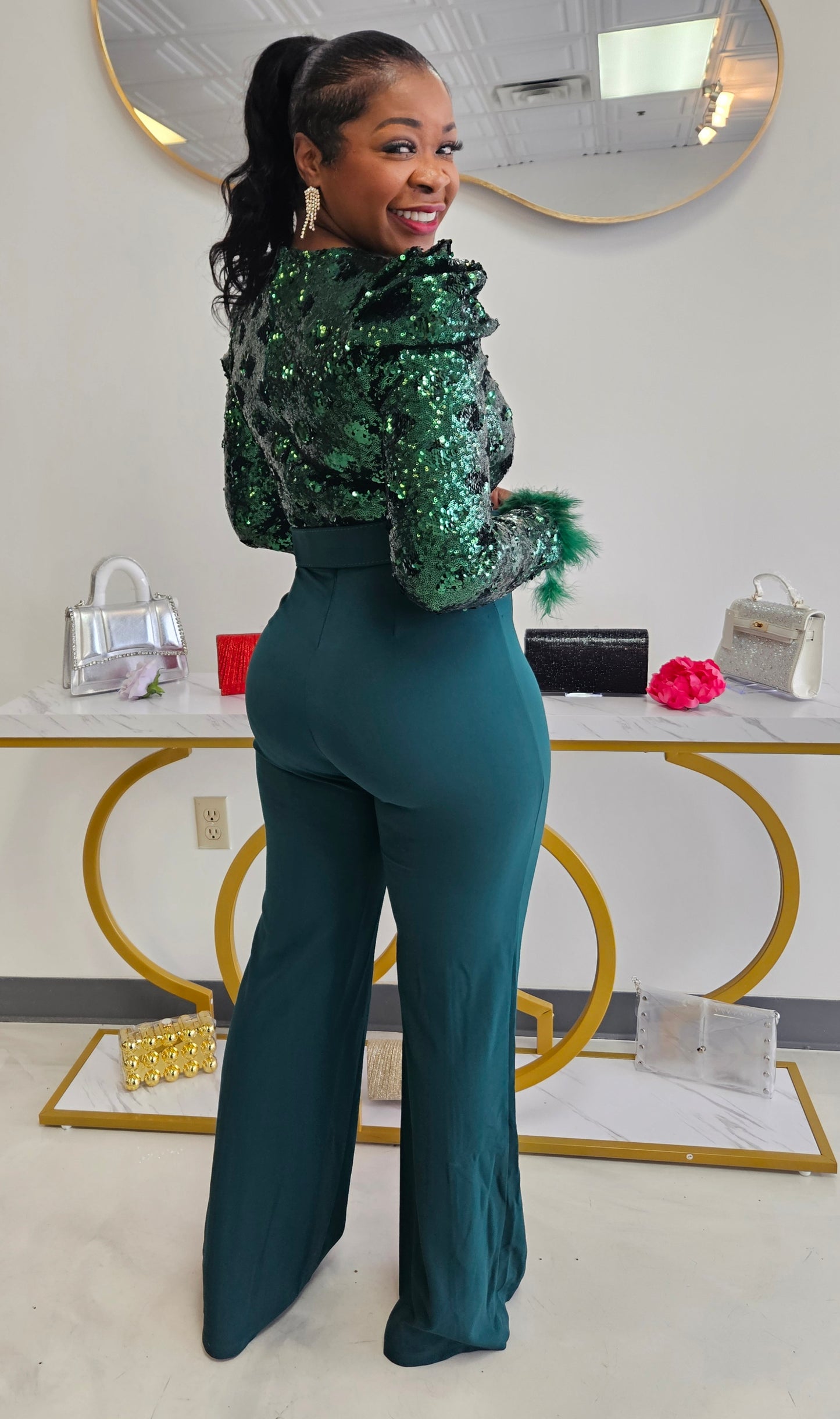 Porcelan Sequin Jumpsuit