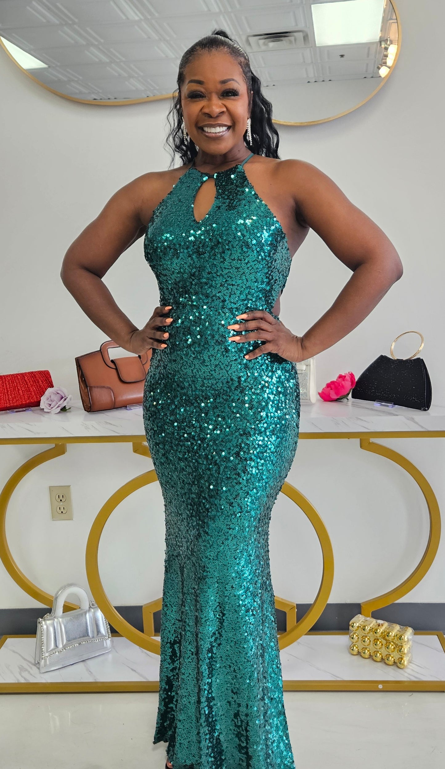 Arnisha Sequins Maxi Dress