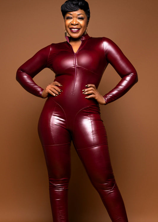 LaLa Faux Leather Bodysuit