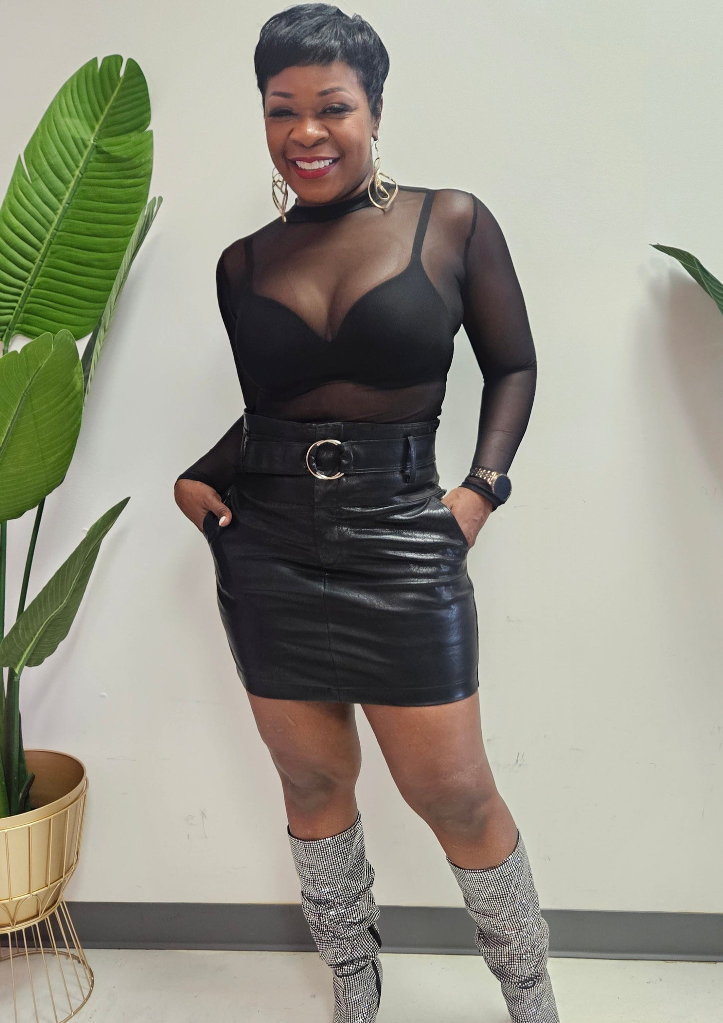 Mandy Leather Mini Skirt