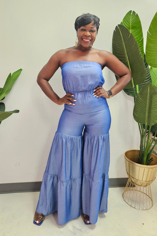 Tonya Wideleg Tube Jumpsuit