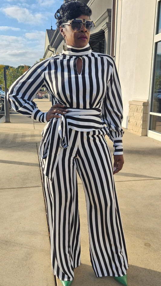 Latrice Stripe Pants Set