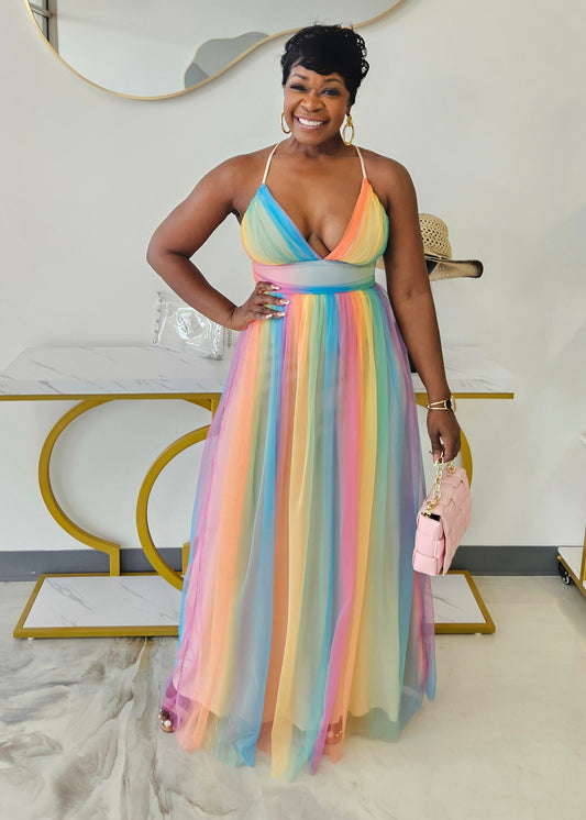 Rhianna Rainbow Maxi Dress