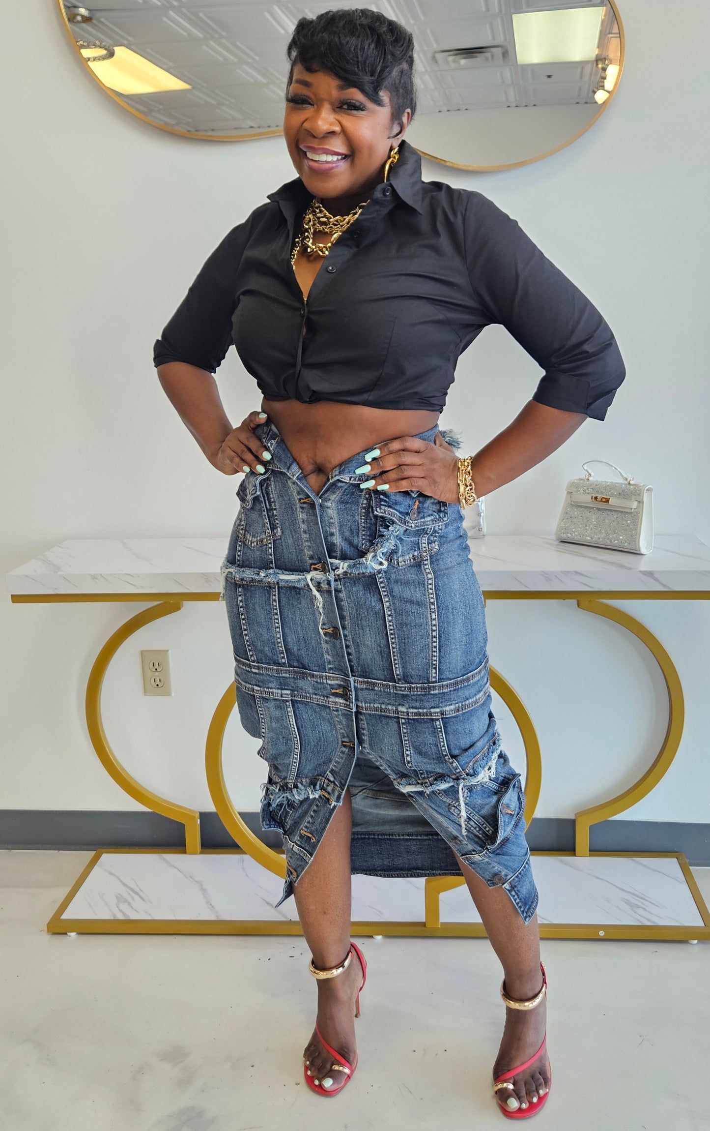 Janelle Jacket Denim Skirt
