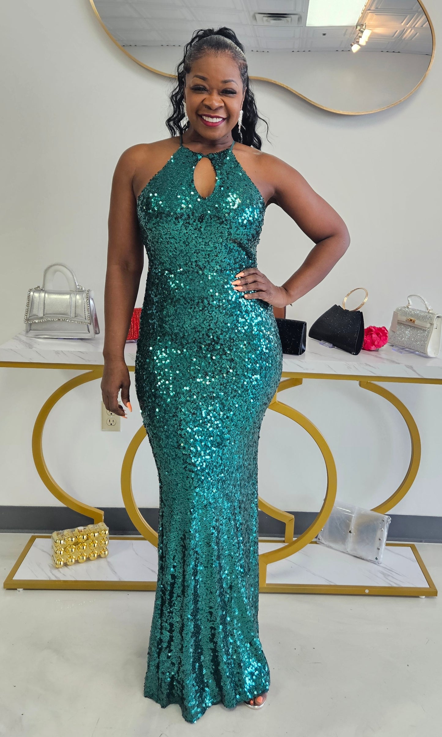 Arnisha Sequins Maxi Dress