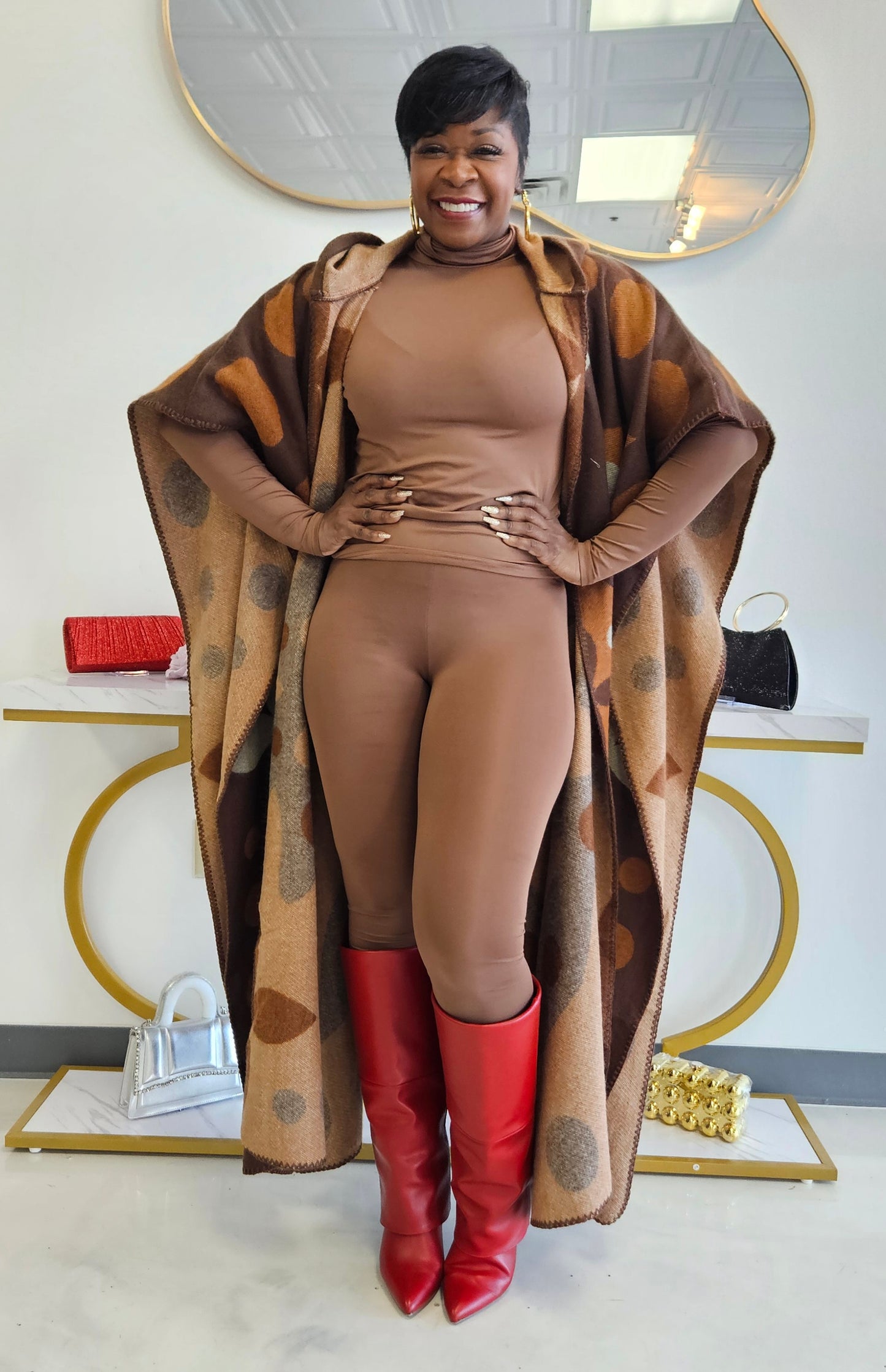 Hooded Cardigan Poncho