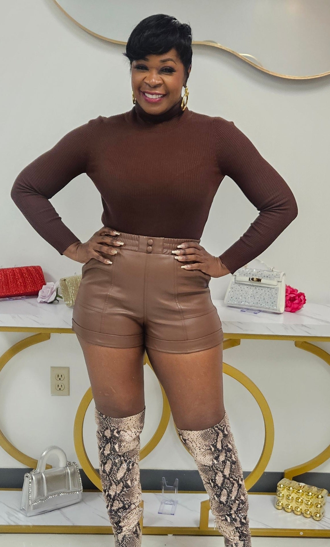 Failyn Faux Leather Shorts