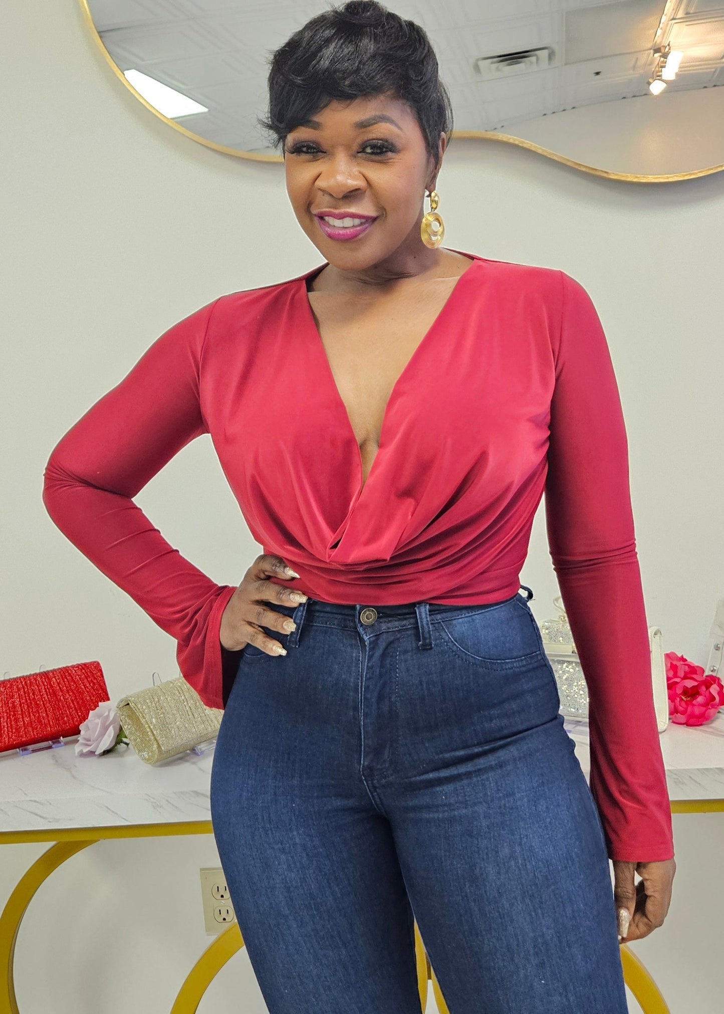 Chandra Cowl Neck Top