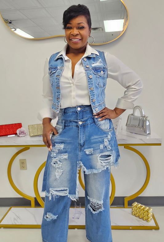 Double Waist Denim Jeans