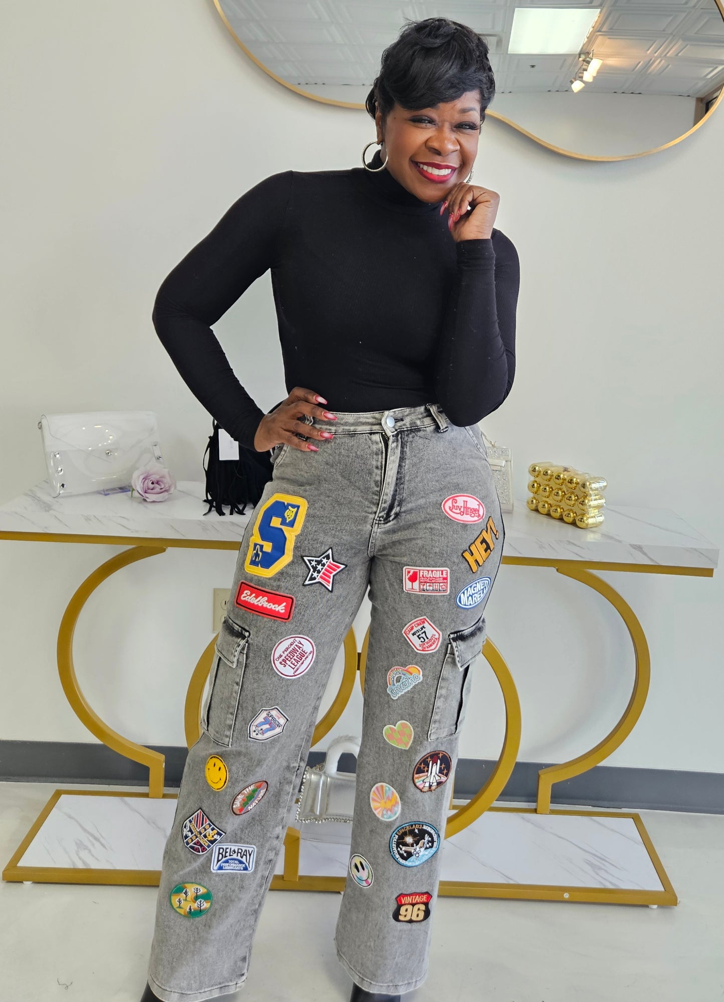 Nikki Patch Design Jeans