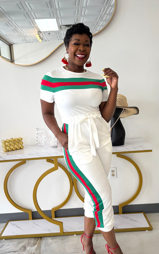 Alexandra Stripe Jogger Jumpsuit