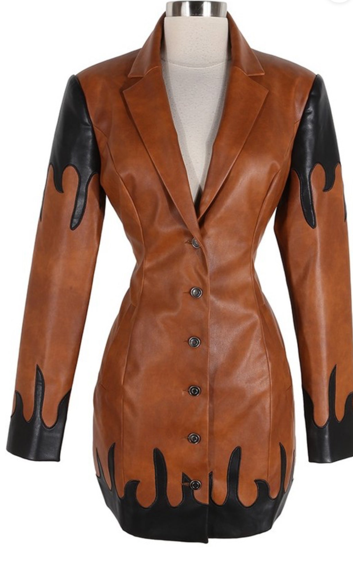 Foxy Brown Leather Jacket Dress