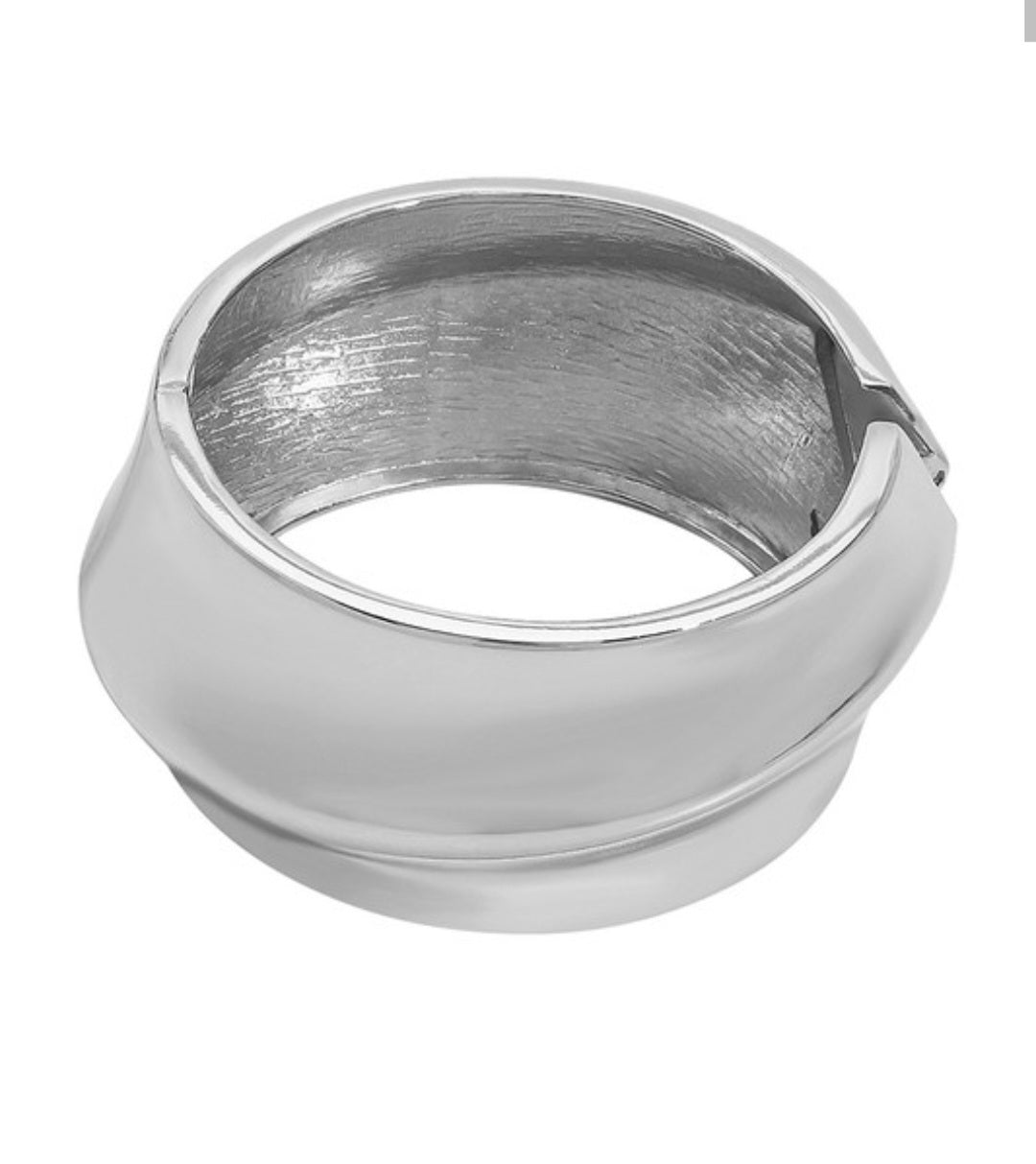 Wide Metal Bangle Bracelet